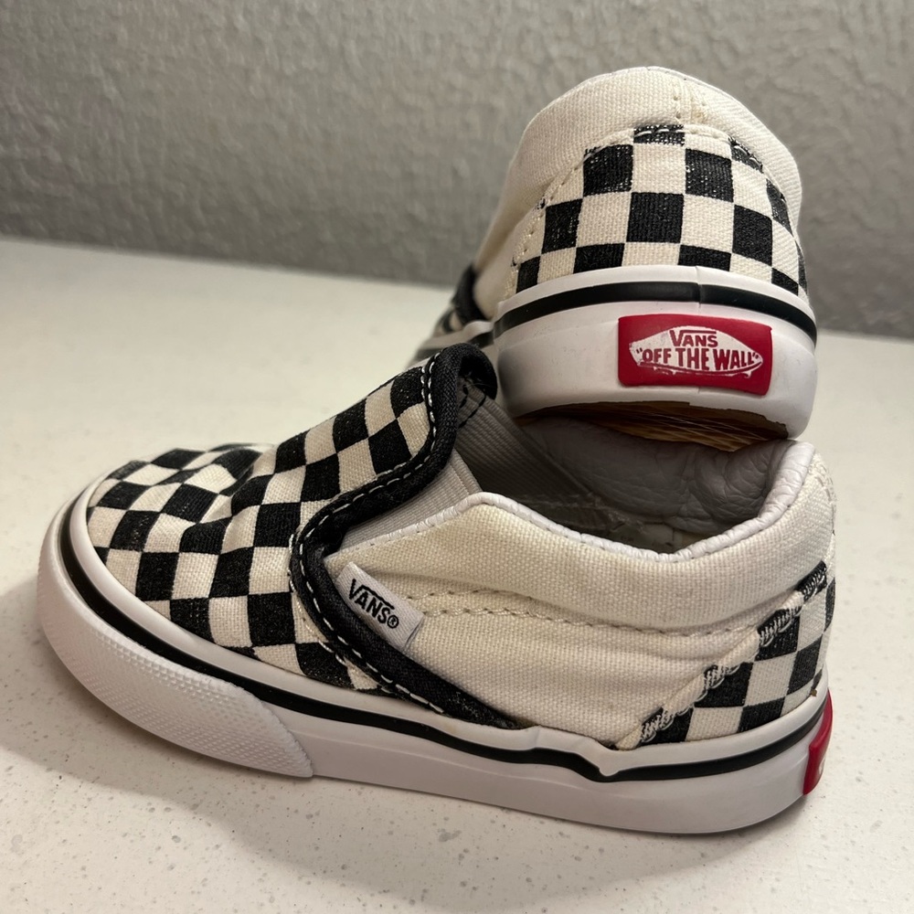 Vans Classic Toddler Slip-On Sneakers Black and White Checkered